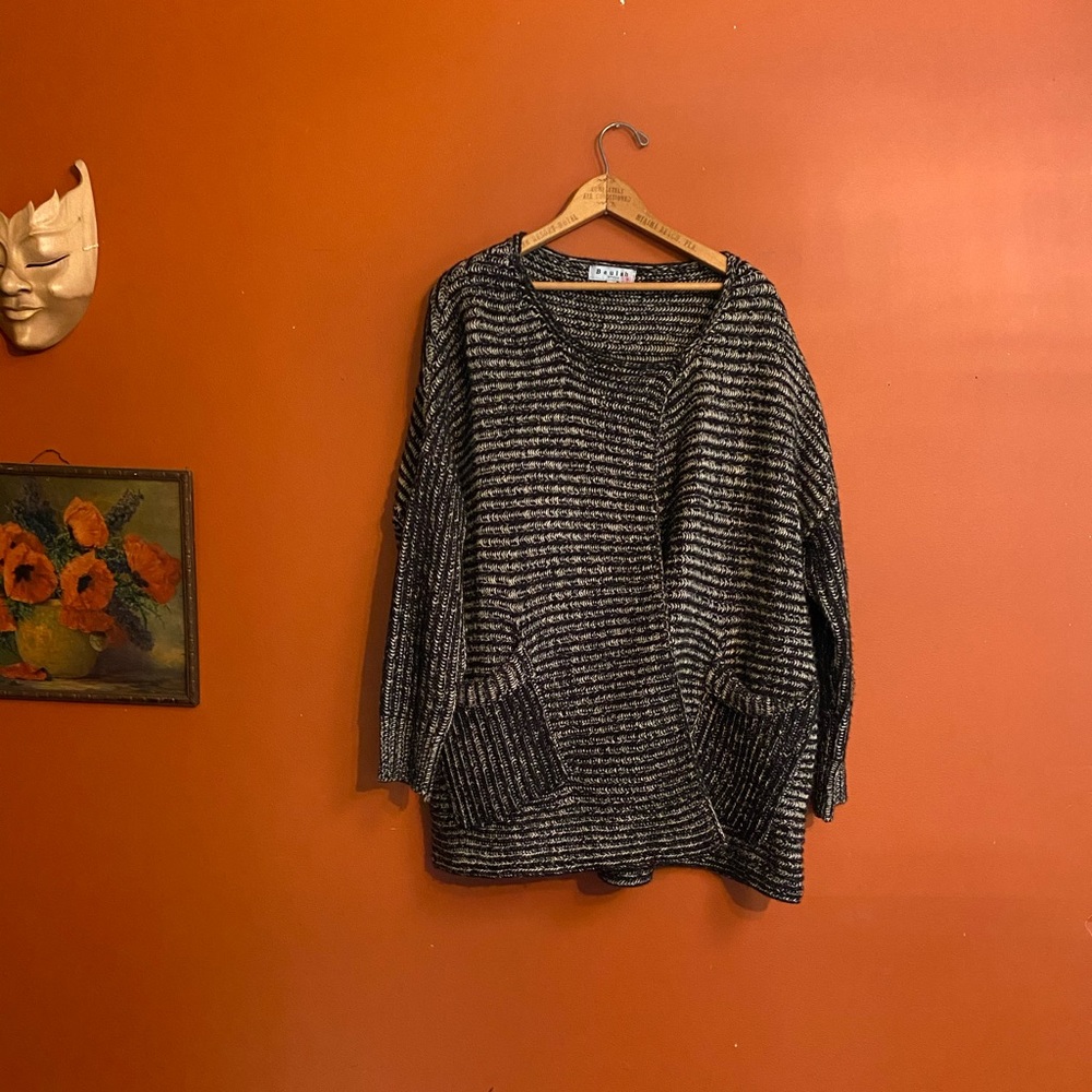 Boutique Oversized chunky lounge black sweater M/L